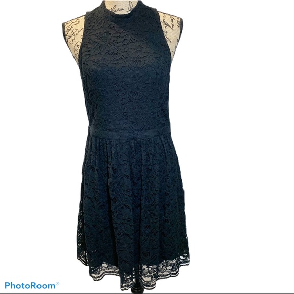 Hollister Lace Fit & Flare Fully Lined Mini Dress - Picture 1 of 5